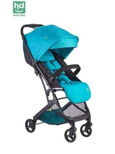 عربة أطفال HAPPYDINO Baby خفيفة الوزن قابلة للطي عالية الجودة - زرقاء 