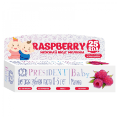 معجون اسنان بيبي 0-3 بتوت العليق من بريزيدنت 30 مل - President Baby 0-3 Toothpaste Raspberry 30ml