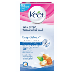 شرائح شمعية للبشرة الحساسة من فيت 20 شريحة - Veet Sensitive Skin Body Wax Strips 20 Wax Strips