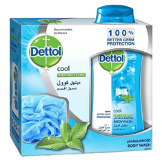 غسول الجسم كول من ديتول 250مل+ليفة -Dettol Body Wash Cool 250ml + Loofah