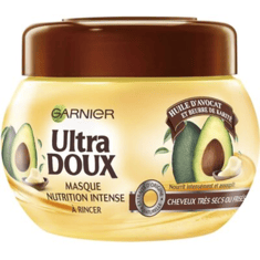 قناع تغذية مكثفة للشعر بزيت الافوكادو وزبدة الشيا من غارنييه 300 مل - Garnier Ultra Doux Avocado Oil and Shea Butter Hair Mask, 300 ml