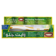 فرشاة  + معجون اسنان مبيض بالاعشاب من وايت جلو 100مل - White Glo Toothpaste100 ml