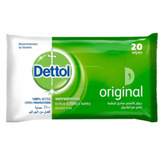 مناديل ضد البكتيريا 20 منديل من ديتول - Dettol Original Antibacterial Skin20 Wipes