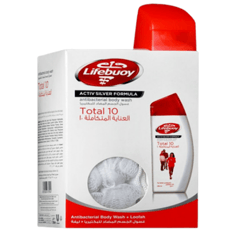 غسول الجسم العناية المتكاملة+ليفة من لايفبوي 300مل - Lifebuoy Total Care Loofah + Body Wash 300ml