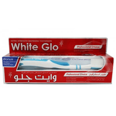 فرشاة + معجون اسنان اختيار المحترفين من وايت جلو 100مل  -  White Glo Toothpaste100 ml