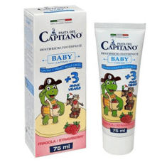 معجون أسنان للأطفال بالفراولة +3 من باستا ديل كابيتانو 75 مل - Pasta del capitano toothpaste strawberry baby +3 75 ml