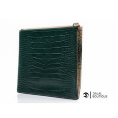 Luxury pouch green , silver 