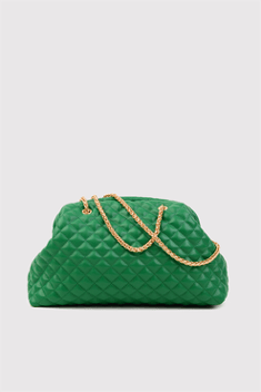 Women's Chain Strap Green Quilted Bag