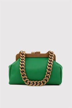 Women's Chain Strap Green Shoulder Bag