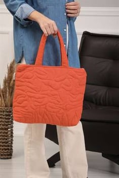 Women's Zipped Orange Shoulder Bag