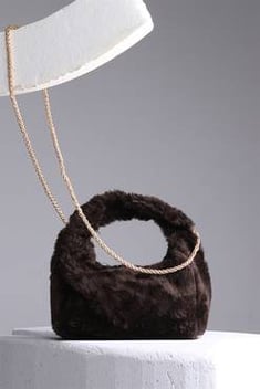 Women's Brown Artificial Fur Bag