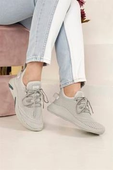 Women's Grey Tricot Sport Shoes