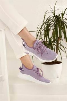 Women's Lilac Tricot Sport Shoes