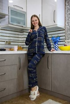 Kadın Penye Uzun Kol Pijama Takım 2772