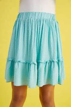 Women's Frill Aqua Green Short Skirt