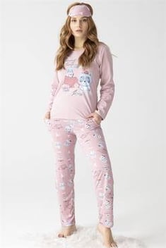 Women's Long Sleeves Powder Rose Pajama Set
