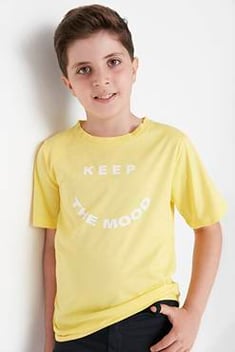 Boy's Printed Yellow T-shirt