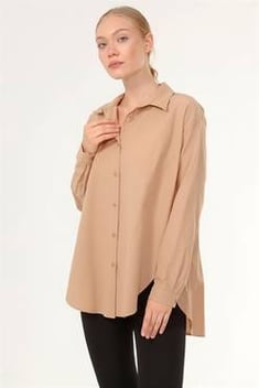 Women's Camel Cotton Shirt