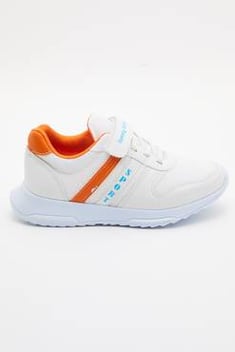حذاء رياضة برتقالي أبيض أطفالي للجنسين