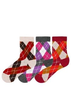 Kid's Plaid Socks - 3 Pairs