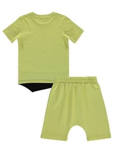 Boy's Basic Green T-shirt &amp; Short Set