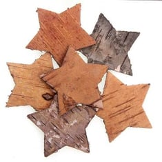 قطعة شجرة خشبية على شكل نجوم 5.8 * 5.8 سم ، 6 قطعة