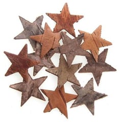 قطعة شجرة خشبية على شكل نجوم بقطر 2.5 سم ، 12 قطعة
