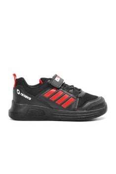 حذاء رياضة أحمر أسود بباند فيلكرو أطفالي