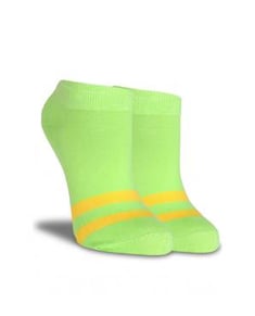 جوارب متوسطة خضراء مخططة أصفر للجنسين