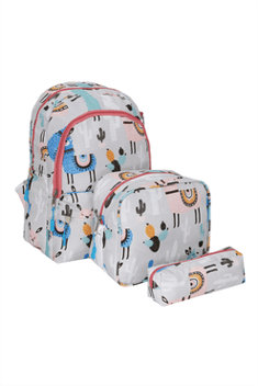 Kid's Patterned School Bag, Lunch Box &amp; Pencil Case Set