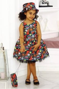 Kız Çocuk New Karışık Desenli Ff Model Elbise