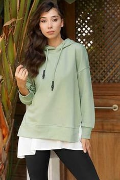 Women's Oversize Almond Green Sweatshirt