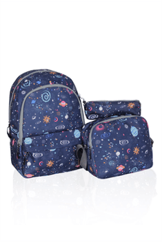 Kid's Galaxy Pattern School Bag, Lunch Box &amp; Pencil Case Set