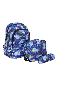 Kid's Koala Pattern School Bag, Lunch Box &amp; Pencil Case Set