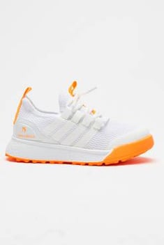 Unisex Kid's White - Orange Sport Shoes