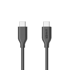 كيبل شحن باور لاين سريع USB-C to USB-C بطول 1.8م من انكر - أسود 