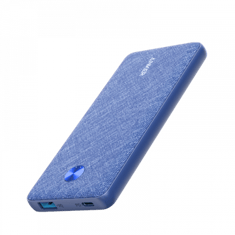 بطارية قماش بمنفذ PD ومنفذ USB سعة 10000 ملي امبير من انكر - أزرق 