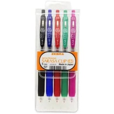 قلم ساراسا كليب سائل طقم 5 لون 0.5