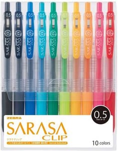 قلم ساراسا كليب سائل طقم 10 لون 0.5