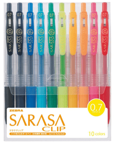 قلم ساراسا كليب سائل طقم 10 لون 0.7