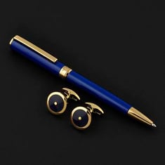 قلم وكبك نيتو ماراني ذهبي وأزرق داكن S107GD