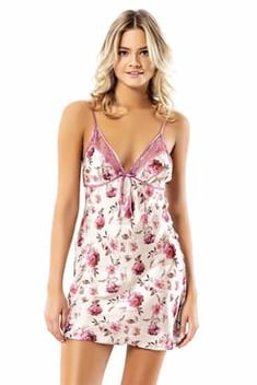 Women's Patterned Satin Nightgown