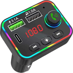  بلوتوث  JaJaBor 5.0  سيارة FM الارسال مشغل MP3 لاسلكي يدوي عدة السيارة استقبال محول مع PD USB شاحن الهاتف