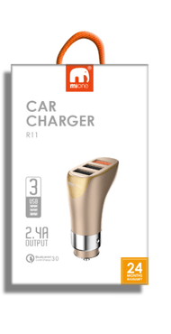 R11 Car charger 3 ports 3.0 fast charge