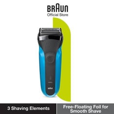 Braun Series 3 310S Electric Shaver للرجال - حلاقة كهربائية رطبة وجافة قابلة لإعادة الشحن مع 3 رأس مرنة