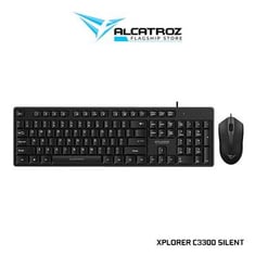 Alcatroz Xplorer C3300 Silent USB لوحة المفاتيح السلكية وسرد الماوس