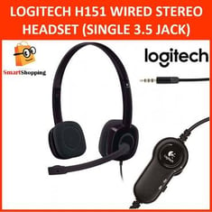 (أصلي) Logitech H151 STEREO HEADSET Black 1 Year Singapore Singery 981-000587