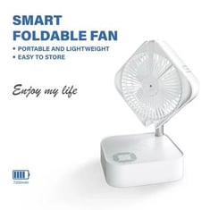Portable Pedestal Fan, wireless charging，Folding Desk Fan with Adjustable Height, 7200mah Rechargeable Battery Powered Fan for Personal Bedroom Office Outdoor Camping Fishing