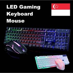 لوحة مفاتيح ألعاب GTX300 LED والماوس مجموعة المفاتيح الميكانيكية مع 7 ألوان ضوء مضاء لمكتب الألعاب