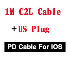 جديد 20W PD لـ iPhone 13 12 USB-C C2L Cable Power Adapter Adapter Charger UK/US/EU Plug Plug Smart Sharger for Samsung S10 C2C
